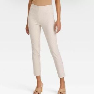 a new day Cream Striped Ankle Pants size 8